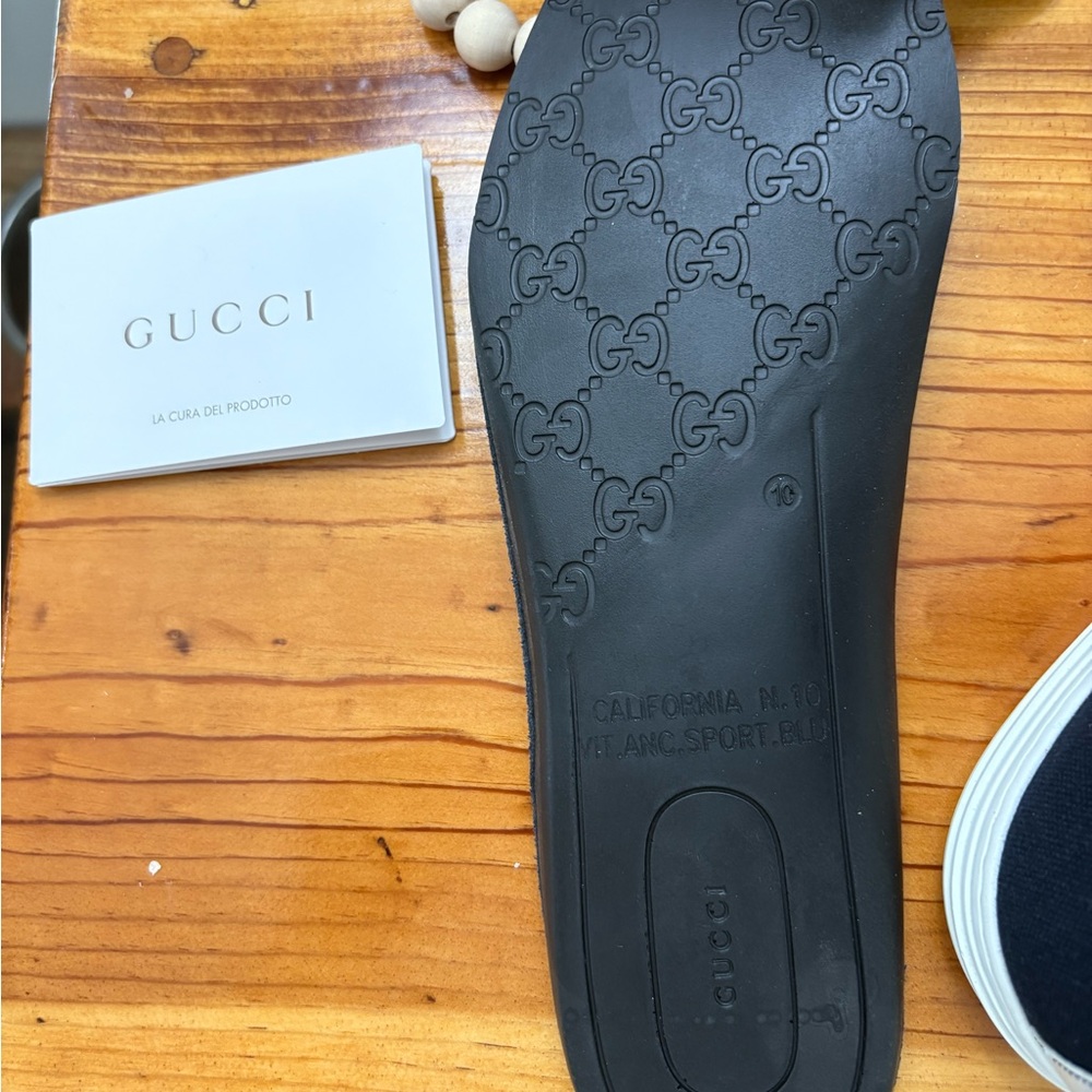Gucci Navy and White High-Top Sneakers - Picture 6 of 7